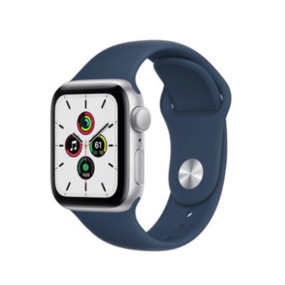 Apple Watch SE GPS, 40mm Silver Aluminum Case with Abyss Blue Sport Band